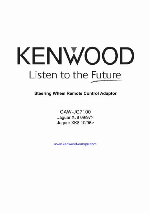 Mode d'emploi KENWOOD CAW-JG7100