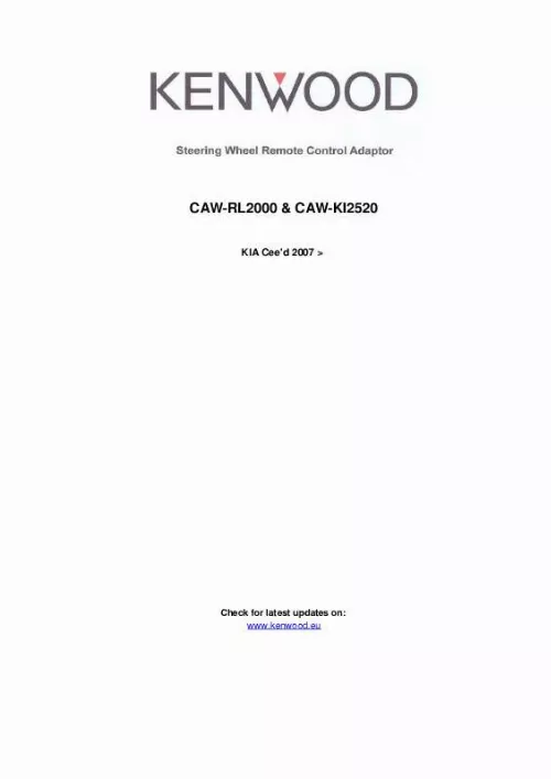 Mode d'emploi KENWOOD CAW-KI2520