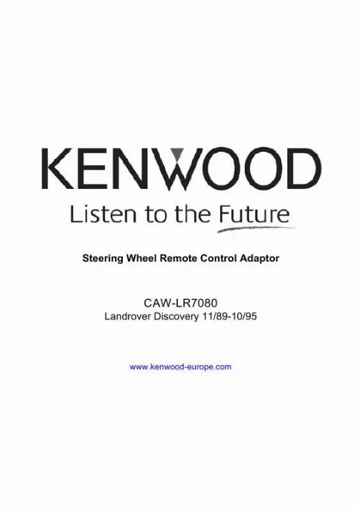Mode d'emploi KENWOOD CAW-LR7080