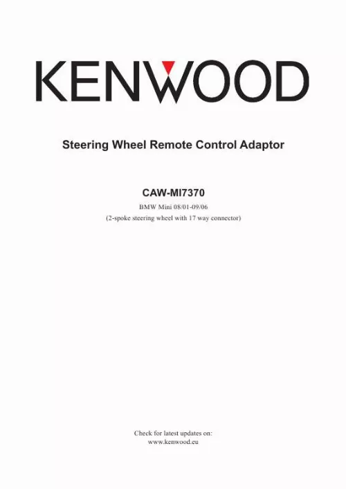 Mode d'emploi KENWOOD CAW-MI7370