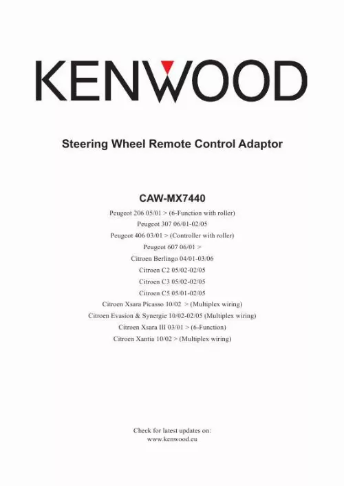 Mode d'emploi KENWOOD CAW-MX7440