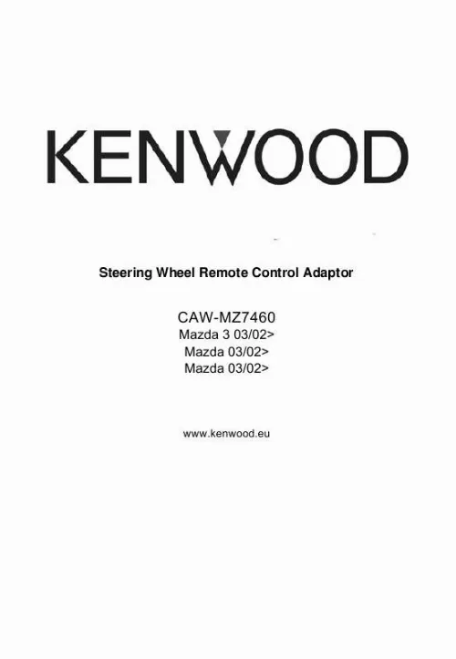 Mode d'emploi KENWOOD CAW-MZ7460