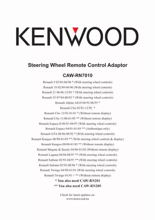 Mode d'emploi KENWOOD CAW-RN7010