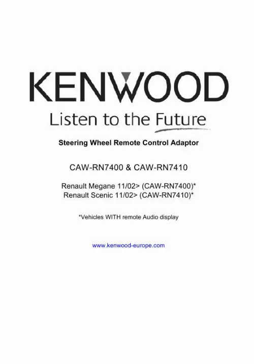 Mode d'emploi KENWOOD CAW-RN7400