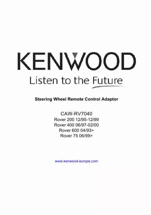 Mode d'emploi KENWOOD CAW-RV7040