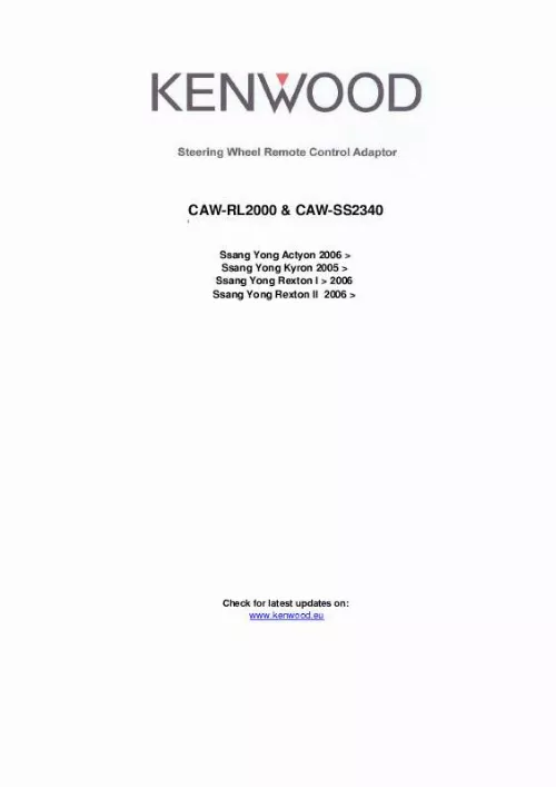 Mode d'emploi KENWOOD CAW-SS2340