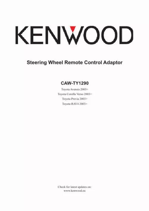 Mode d'emploi KENWOOD CAW-TY1290