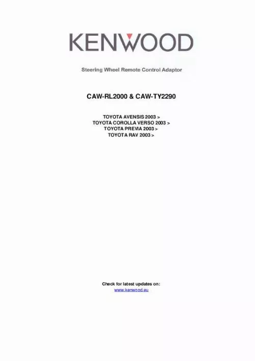 Mode d'emploi KENWOOD CAW-TY2290