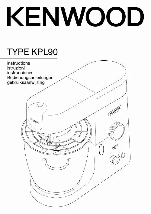 Mode d'emploi KENWOOD CHEF XL KPL9000S