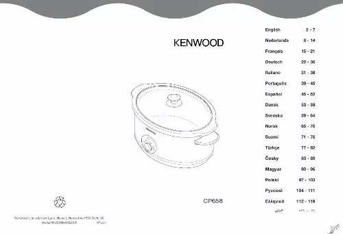 Mode d'emploi KENWOOD CP658