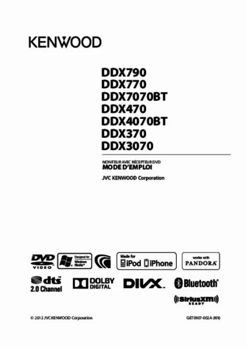 Mode d'emploi KENWOOD DDX7070BT