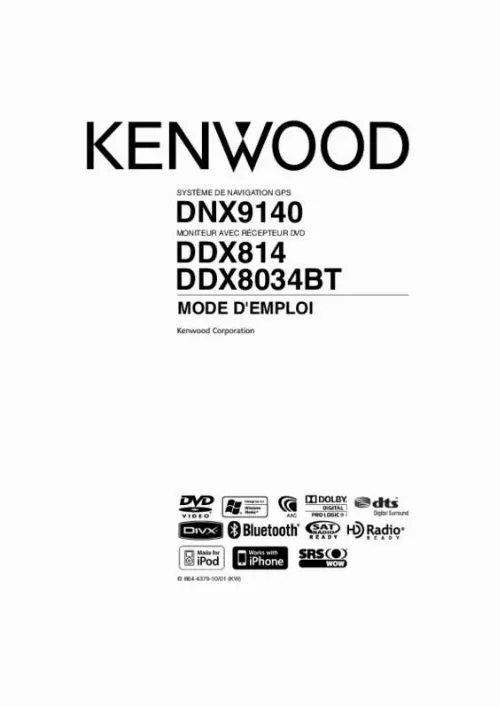 Mode d'emploi KENWOOD DDX8034BT