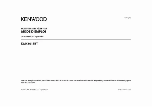 Mode d'emploi KENWOOD DMX6018BT