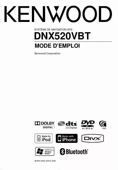 Mode d'emploi KENWOOD DNX520VBT