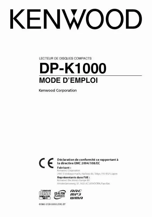 Mode d'emploi KENWOOD DP-K1000