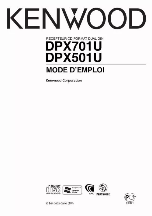 Mode d'emploi KENWOOD DPX-501U