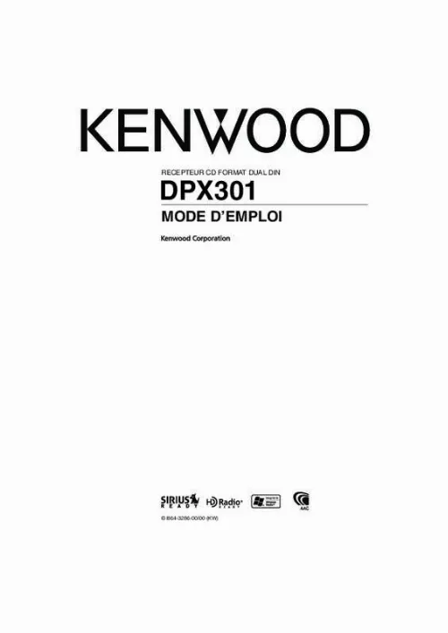 Mode d'emploi KENWOOD DPX301