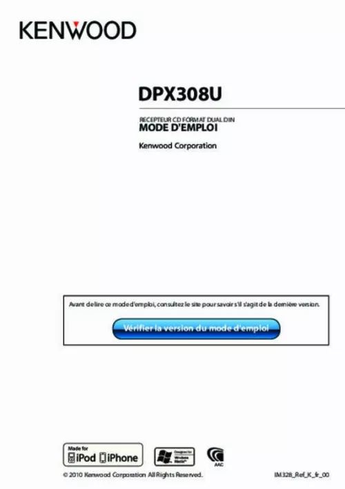 Mode d'emploi KENWOOD DPX308U