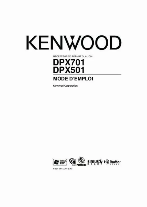 Mode d'emploi KENWOOD DPX501