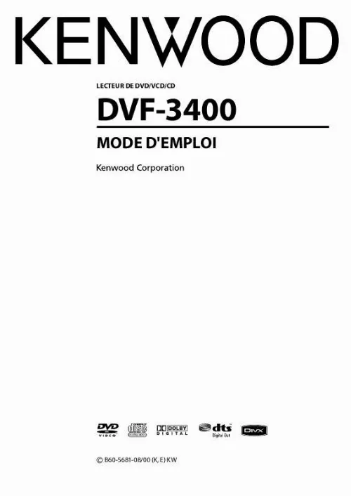 Mode d'emploi KENWOOD DVF-3400