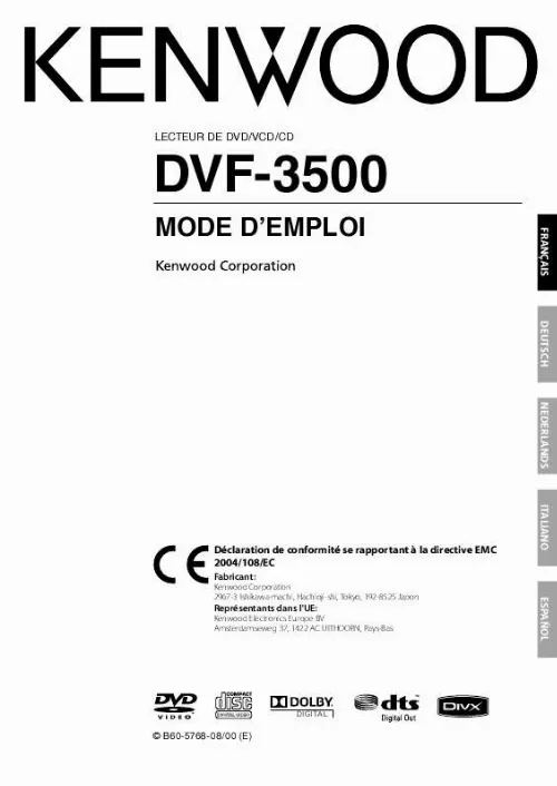 Mode d'emploi KENWOOD DVF-3500