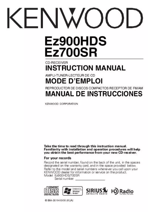 Mode d'emploi KENWOOD EZ900HDS