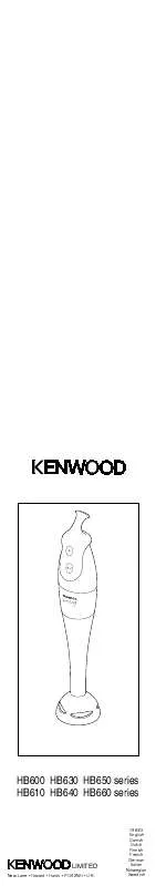Mode d'emploi KENWOOD HB600