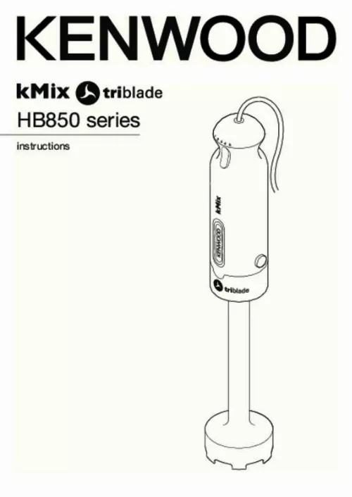Mode d'emploi KENWOOD HB850 TRIBLADE