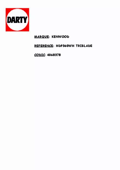 Mode d'emploi KENWOOD HDP306WH