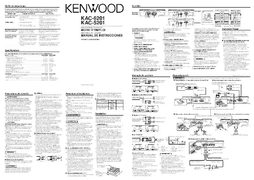 Mode d'emploi KENWOOD KAC-5201