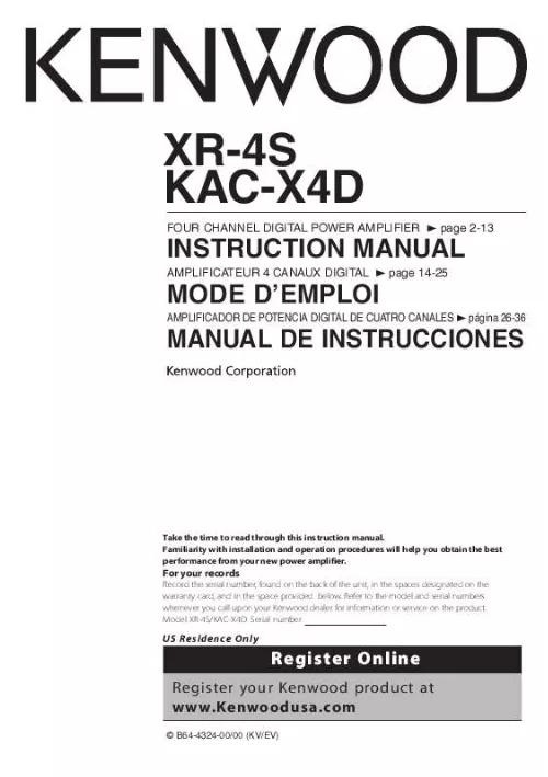 Mode d'emploi KENWOOD KAC-X4D