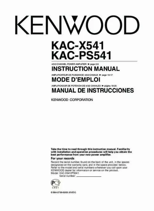Mode d'emploi KENWOOD KAC-X541