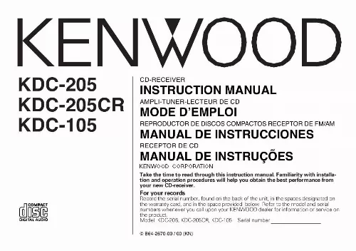 Mode d'emploi KENWOOD KDC-105