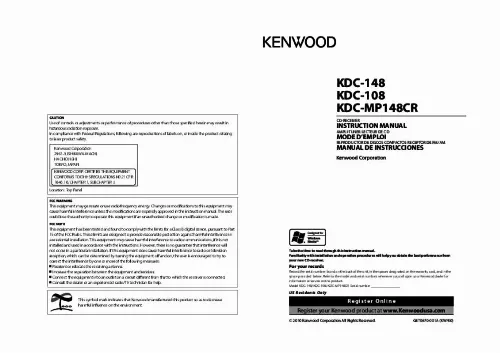 Mode d'emploi KENWOOD KDC-108