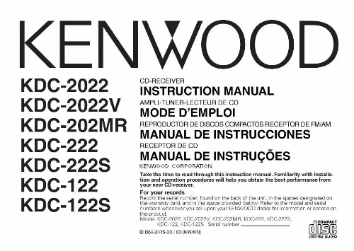 Mode d'emploi KENWOOD KDC-122S