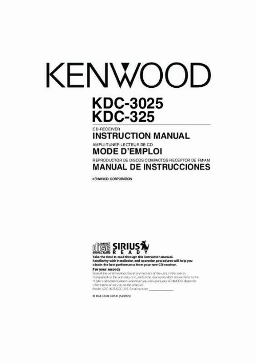Mode d'emploi KENWOOD KDC-3025