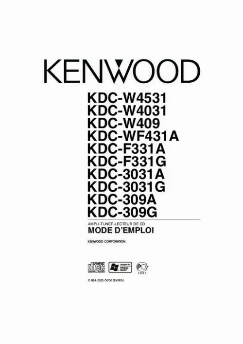 Mode d'emploi KENWOOD KDC-309A