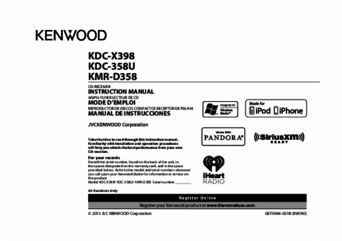 Mode d'emploi KENWOOD KDC-358U