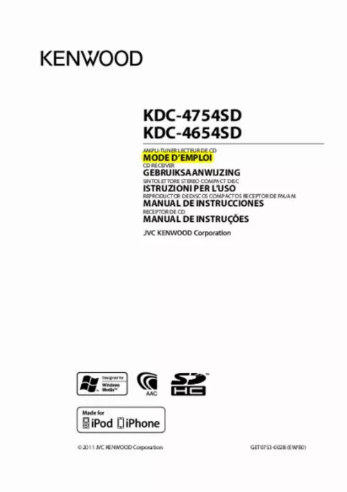 Mode d'emploi KENWOOD KDC-4754SD