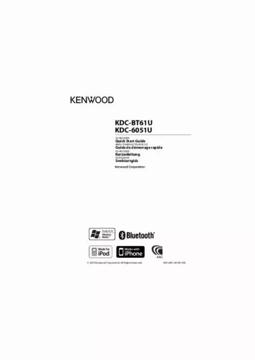 Mode d'emploi KENWOOD KDC-BT61U
