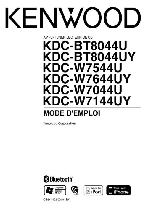 Mode d'emploi KENWOOD KDC-BT8044UY