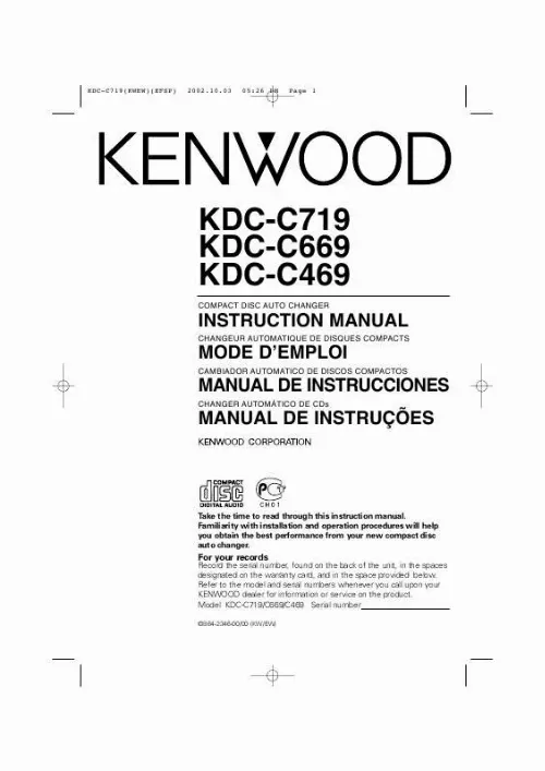 Mode d'emploi KENWOOD KDC-C469