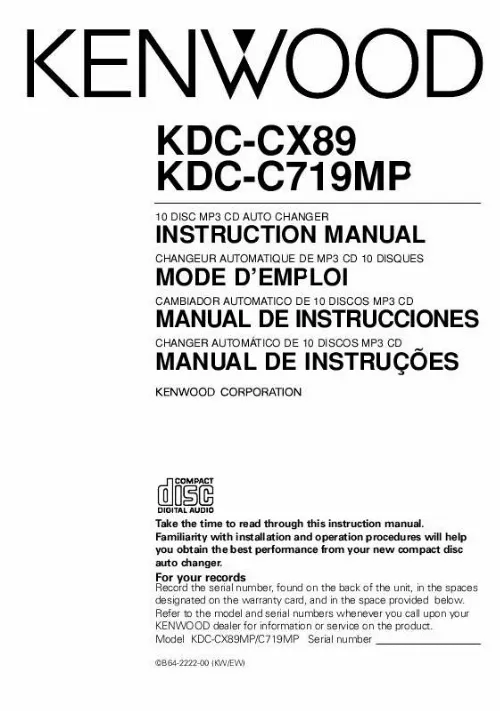 Mode d'emploi KENWOOD KDC-C719MP