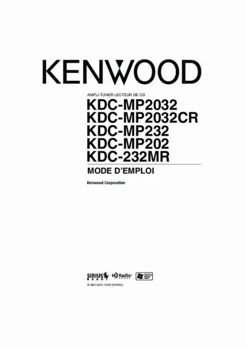 Mode d'emploi KENWOOD KDC-MP2032CR