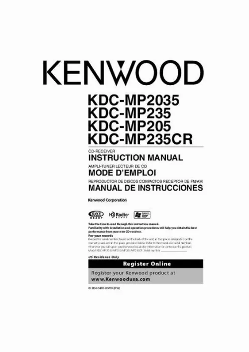 Mode d'emploi KENWOOD KDC-MP2035