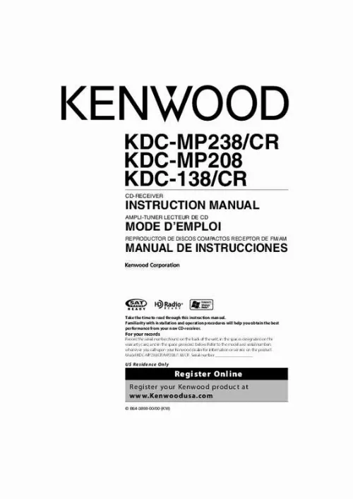 Mode d'emploi KENWOOD KDC-MP238/CR