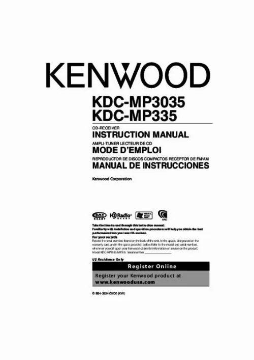 Mode d'emploi KENWOOD KDC-MP335