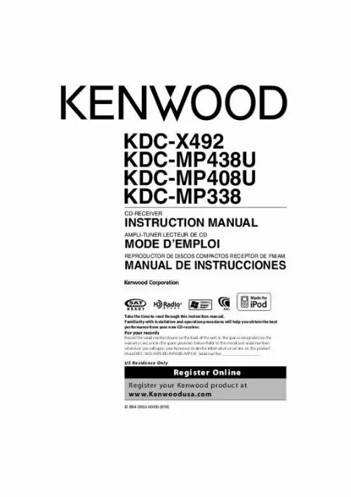 Mode d'emploi KENWOOD KDC-MP338