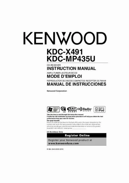 Mode d'emploi KENWOOD KDC-MP435U