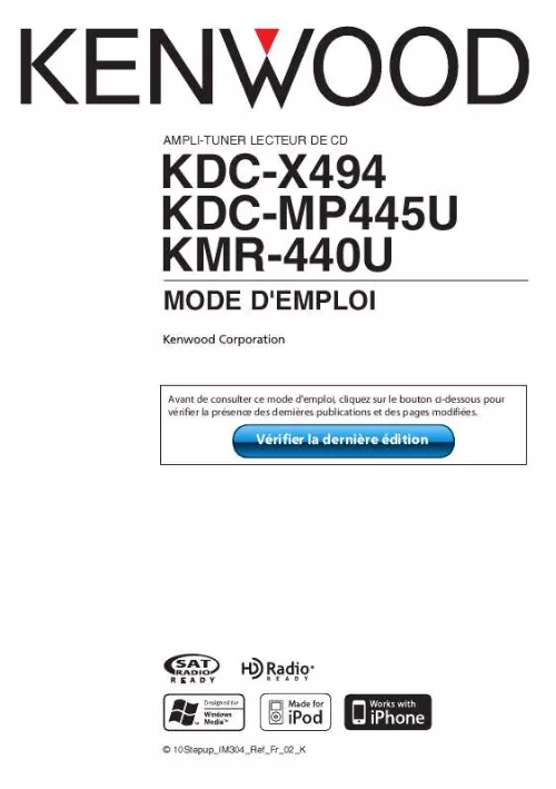 Mode d'emploi KENWOOD KDC-MP445U